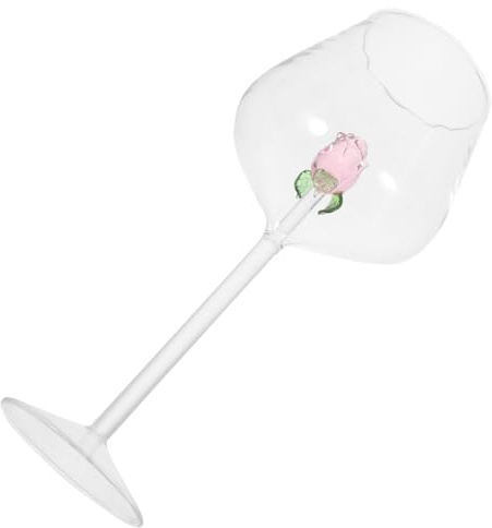 ULTECHNOVO Copas de Vino Espumoso de Cristal Rosa Diseño Ligero para Uso en Casa y Bar, Copa de Tallo Elegante para Eventos y Cenas