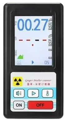 Contatore Geiger BR-6 Rilevatore di radiazioni nucleari Dosimetro personale raggi X e gamma Tester radioattivo LCD Strumento in marmo(Black)