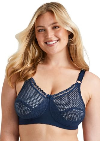 Miss Mary of Sweden Cotton Dots Women's Non-Wired Supportive Bra with Pattern Black 42I