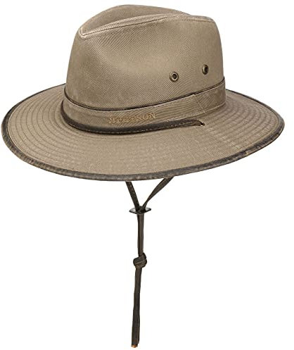 Stetson Tarnell Traveller Baumwollhut Herren UV-Schutz 40+ Luftösen Sonnenhut Frühjahr Sommer beige XL (60-61 cm)