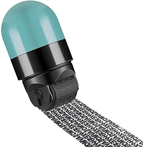 Identity Protection Roller Stamp Wide Rolling Theft Identity Prevention Stamp for Secure Confidential ID Blackout Security, Anti Theft and Privacy Safety (Light Blue)