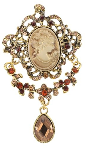 Holibanna Schmücken Broch Vintage Brosche Damen Vintage Viktorianische Dame Kamee Brosche Schönheit Seite Porträt Brustnadel Boutonniere-Anstecknadel Verzierungen Nageldekorationen