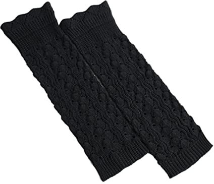 YLfly Damen Strick Stulpen Socken Beinstulpen Boot-Abdeckung Beinlinge(Schwarz)