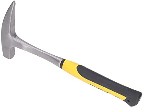 Geological Hammer, Pointed Head Wear Comfortable Grip Rubber Handle Brick Hammer for Scientific Research (L)