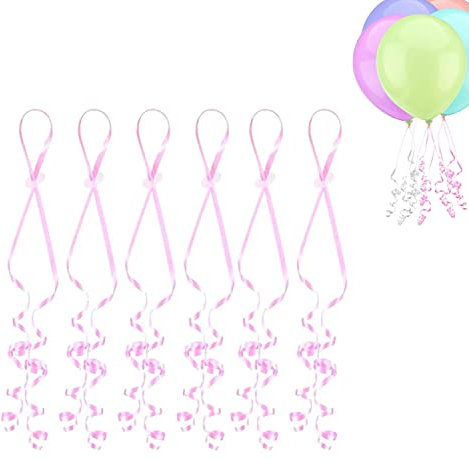 BOBOZHONG Chiusura a Palloncino,100PCS Palloncino Nastro Palloncino Stringa Palloncini di Fissaggio con Nastro per Fai da Te Natale Compleanno Festa Nuziale Palloncini Normali Palloncini Elio Rosa
