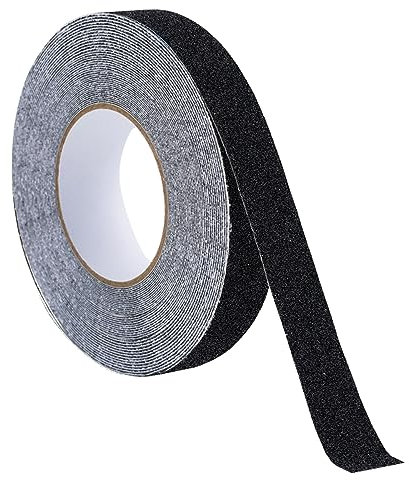 DGN Strisce Antiscivolo per Scale,2.5cm × 20m Nastro Adesivo Antiscivolo per Esterni Interni,Nastro Antiscivolo Autoadesivo,Nastro Antiscivolo per Gradini,Strisce Antiscivolo,per Scale,Scalini,Nero