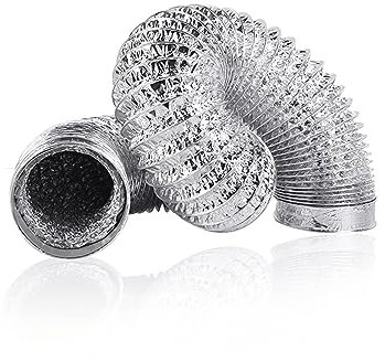 Alu-Folienschlauch Lüftungsschlauch Alu-Flexschlauch Abluftschlauch Aluflexrohr Flexrohr Ø 80/100/110/120/150/160/170/180/200mm Für Abzugshaube Rohrventilator Klimaanlagen Mit 2 Schlauchschellen (Col