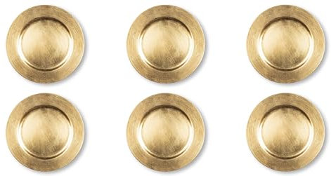 Excelsa Gold Set 6 Sottopiatti, Plastica PP, Riutilizzabile, Diametro 33 cm.