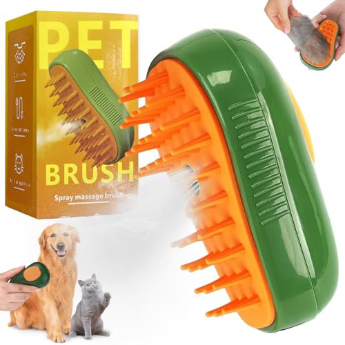 Katzendampfer Katzenpflegebürste Langes Haar Steamy Cat Brush Katze Multifunktionale Hundedampfbürste Selbstreinigende dampfende Katzenbürste für die Pflege Für Massage Pflege und Haarentfernung