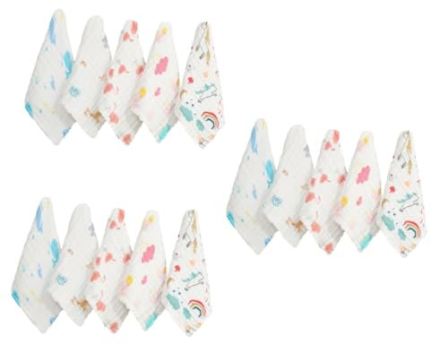 Toyvian 15 Stk Baby-waschlappen Babyschal Babywaschlappen Musselin Baby-gesichtshandtuch Babyhandtücher Babylätzchen Lätzchen Für Babys Kapuzenhandtücher Tuch Abwischen Fütterung Gaze Kind
