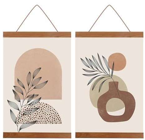 Roosea A4 Magnetische Holz-Posterschiene 21CM - 2 Stück - Bilderleiste für Fotos und Kunstwerke