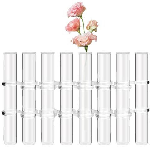 Reagenzglasvase mit Scharnier, kreative Reagenzglasvasen, 6/8 Stück, bewegliche Blumenvase, klares Glas, Reagenzglas-Vase, Pflanzen-Display-Behälter, Hydrokultur-Terrarium für Blumen