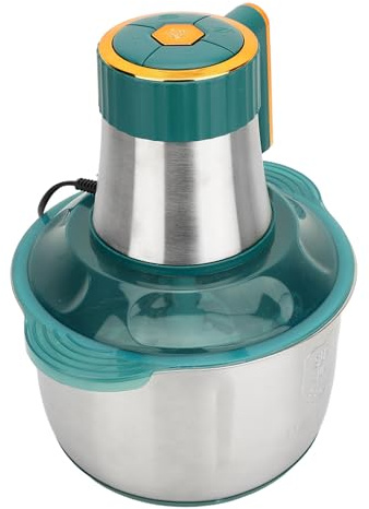 Elektrischer Fleischwolf, 5L Edelstahl, 500W, Multifunktional mit 5 Klingen, Grün, 22x30cm, EU-Stecker 220V