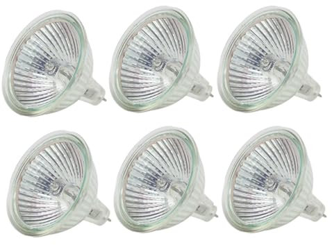ShuoHui Mr16 Gu5.3 Halogen Leuchtmittel Dimmbar Halogen 12v 20W / 35w Warmweiß 2700K for Halogenstrahler Einbau Schienenbeleuchtung Pack of 6 (50, Watt)