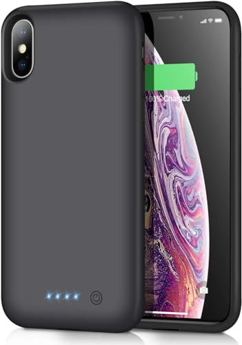 iPosible Akku Hülle für iPhone XS Max, 7800mAh für iPhone XS Max[6,5''] Schlankes Tragbare Ladebatterie Zusatzakku, Akku Case Wiederaufladbare Batterie Power Bank Tragbares Ladegerät Case