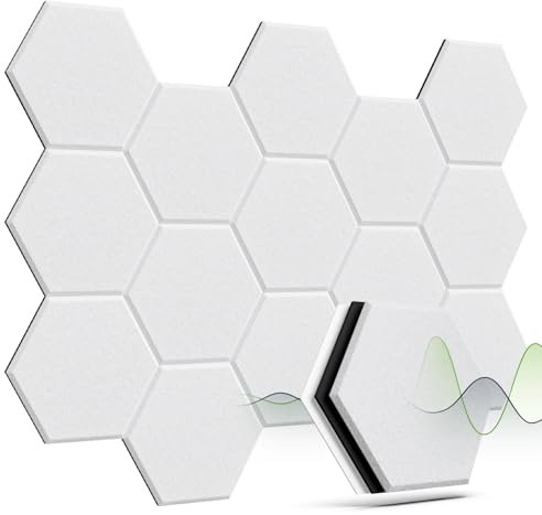 Woovio Schalldämmung Akustikpaneele 12 Pack Hohe Dichte Wandpaneele Selbstklebend Schallschutz Akustikplatten für Tonstudio, Büro, Gaming Deko 30 * 26 * 1cm