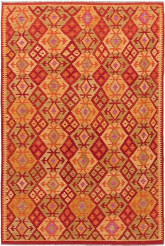 Nain Trading Kelim Afghan 200x300 Handgewebt Orientteppich Teppich Wolle