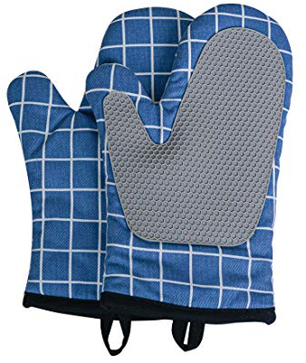 Taicols Four Cuisine Gants Durable Cuisson Micro Ondes en Silicone Anti - Isolation Thermique Haute Température Anti - Dérapant Gants en Silicone Cuisson Au Four (Bleu)