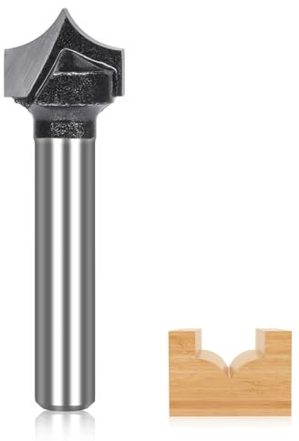 LUNYEE 1/4 Shank Point Cutting Router Bit, 1/2 Cutting Diameter, 2 Flute Tipped Round Over Router Bits, Carbdie Tip Engraving Bit CNC Woodwork Tools