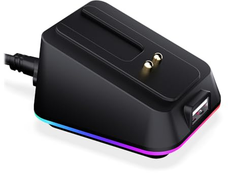 ENDORFY Maus Ladestation Mouse Dock Kompatibel LIV Wireless Gaming Maus, Magnetische Aufladung, RGB Lichter, USB für 2.4 GHz Dongle