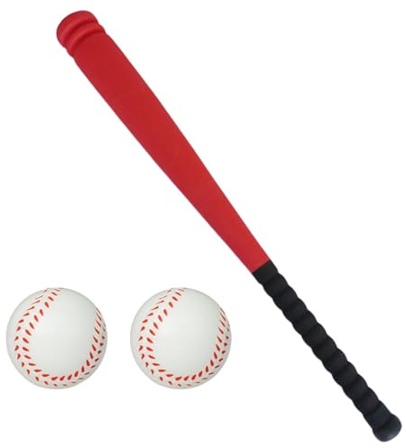 DimyFew Baseball Spielzeug für Kinder, Baseballschläger Spielzeug, Mini Softbaseballschläger Ball Set für Kinder, Schlagspiel für Aktivitäten, rot 54cm