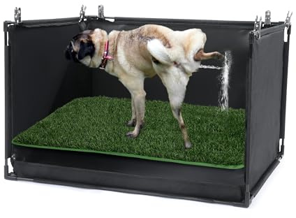 MABOZOO Dog Pee Pad Holder with Artificial Grass, Foldable Indoor Dog Potty Tray with Hemmed Edge, No Spill Pee Pad Holder Tray Puppy Litter Box for Dogs