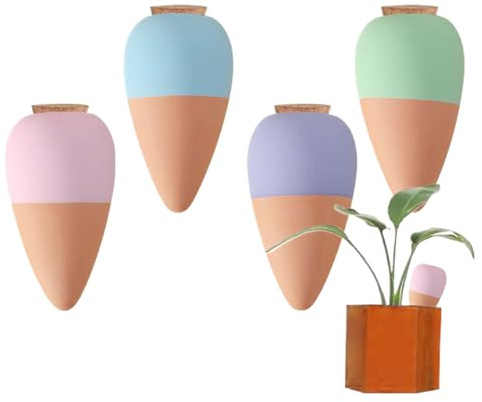 Bewässerungspfähle für automatische Bewässerung, 4 Stück Erdspieße für Blumen, Gärtnerei, Garten, Kakteen und Hochbeete
