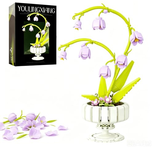 Lily of the Valley Mini Building Sets, Artificial Flowers Plant Building Block Toys Kits, Botanical Collection, Floral Brick Model, Home Kitchen Desk Decor, Gifts for Adults and Kids, 668 PCS