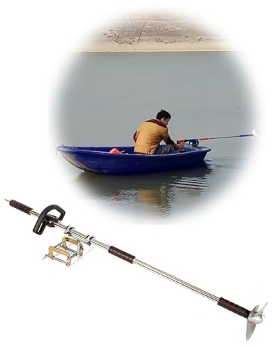Außenborder Motor Aufblasbarer Trolling-Motor für Kajaks, Akku-Notpaddel mit Griff und 3-Blatt, Kleinboot-Bohrpropeller-Set für Kajak-Schwimmer(B,S)