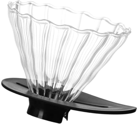 SHINEOFI Filtro per Caffè Imbuto Riutilizzabile in Vetro Resistente Alte Temperature, Accessorio per Macchina Caffè a Goccia, Compatibile Tazze e Caffettiere, per Uso Riutilizzabile