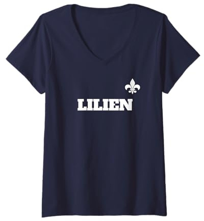 Damen Fußball Darmstadt Lilien Männer Kinder Fans Darmstadt T-Shirt mit V-Ausschnitt