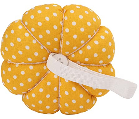 Stylebest Nålkudde Pumpaform Söt Tecknad Nåluppsamlare för Sömnad och Pyssel med Elastiskt Armband 1 X st. (gula vita fläckar)