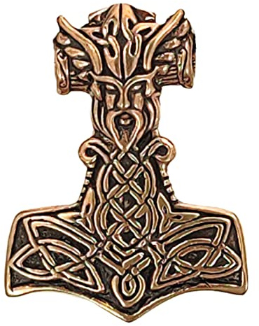 Kiss of Leather Colgante del martillo de Thor de bronce n.º 134