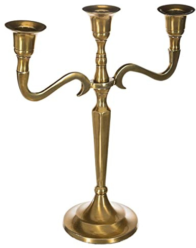 Atmosphera - Bougeoir 3 têtes métal - doré - H27 cm