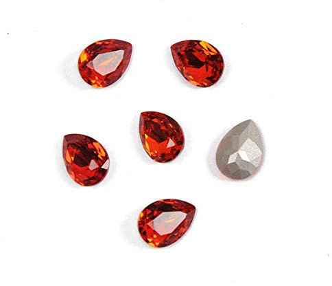 4320 Drop Diamond Crystal Stone Crafts Jewelry Teardrop K9 Point Back Costura Rhinestones Todo para costura y decoración, Jacinto, 7x10mm 18Pcs