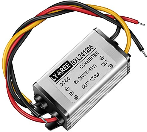 DC 24V to 12V DC Voltage Regulator Buck Converter 5A 60W Power Supply Adapter Converter Reducer Regulator for Truck Vehicle Auto Car Boat Solar System, Accept DC15-40V Inputs (1)