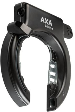 AXA Solid Plus Retractable, Rahmenschloss, Hohe Sicherheit, Schlüssel ist abziehbar, Sicherheitsstufe 11, Einsteckkette Kompatibel, Geeignet für E-Bikes