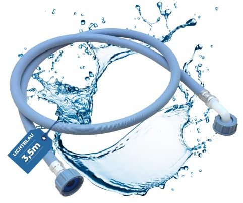 Lichtblau Manguera de entrada lavadora lavavajillas 2978 tamaño conexión 3,5m I 3/4 pulgadas en ángulo/recto junta incluida I tubo entrada de agua aplicación versátil independiente de fabricante