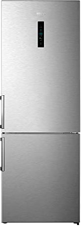 Cecotec Frigorífico Combi 2 Puertas Bolero CoolMarket Combi 495 Inox. 495 Litros, Altura 200 cm, Ahorro Energético, No Frost, Metal Cooling para Rápido Enfriamiento, Display, Acero Inox