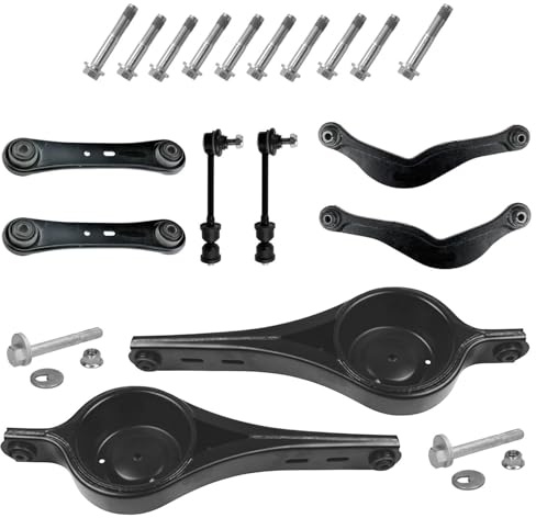 2x Federaufnahme 4x Querlenker oben unten Schrauben Satz 2x Koppelstange Hinterachse für Ford Mondeo IV BA7