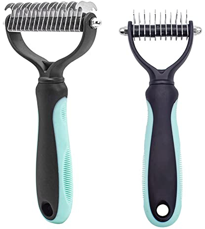 AIRFUL Brosse pour Chien et Chat pour Poils Longs - lot de 2 Peigne de toilettage pour sous-Poil élimine Les sous-Poils et Les feutrages - Massage et Protection Capillaire supérieure