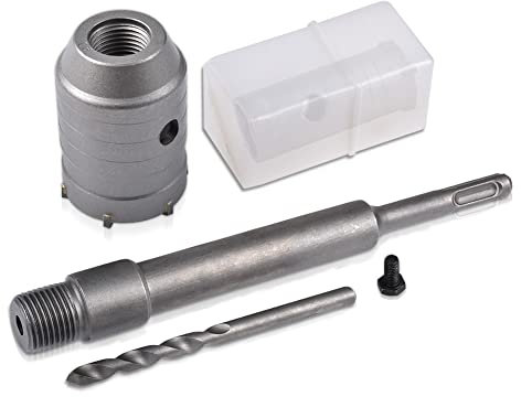 YyDDs 55mm Concrete Hole Saw Wall + 200mm Connecting Rod + Drill Bit+Positioning Screw,for Brick Concrete Walls Air Conditioning Openings