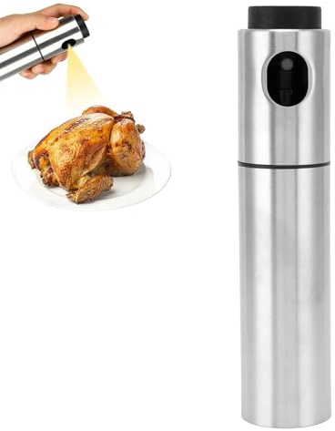 MOUMOUTEN Oil Sprayer Dispenser, Oil Spray Bottle Vinegar Sprayer, High Sealing Stainless Steel Dustproof Nozzle Push Type Olive Oil Sprayer for Home Kitchen Restaurant