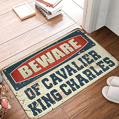 Dsoluuing Tapis de cuisine de ferme Méfiez-vous du Cavalier King Charles Tapis Cave Man Bar Tapis antidérapant (Taille : 40 x 60 cm)