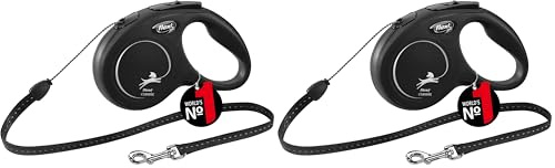 flexi New Classic S Seil 5 m schwarz für Hunde bis 12 kg (Packung mit 2)
