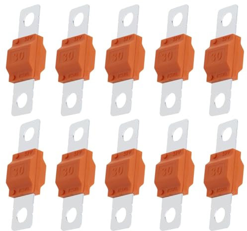 10 Pièces de Fusibles Midi à Courant Élevé 30A de Remplacement - Compatible avec Porte-Fusibles et Amplis