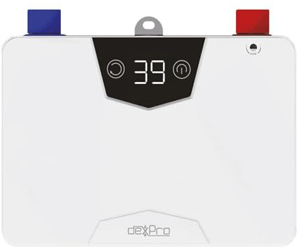 DeXpro Inline Electric Instant Water Heater, Tankless Hot Water Dispenser, Oversink/Undersink Installation Ideal for Commercial Use, Digital Temperature Control (5.5kW DXI55DT)