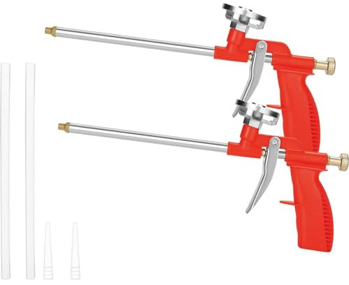 Vixzoid 2 Stück PU Schaumpistole Bauschaumpistole Schaumpistole Bauschaum Set zum Abdichten, Füllen, Abdichten, für den Heim und Bürogebrauch(Rot)