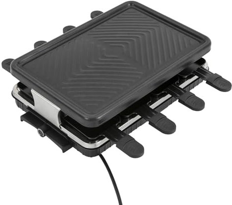 BBQ Grill 1300W Tragbarer Elektrogrill Elektrischer Griller mit 8 Kleine Backbleche, Tischgrill für Steaks Hähnchen Hamburgern Rippchen Fisch Würstchen Würstchen