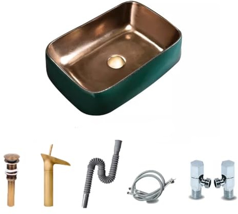 DIEYPOL Drop in Bathroom Sink Nordic Washbasin Countertop Ceramic Bathroom Washbasin Single Basin Marble Countertop Bathroom Sinks(B)